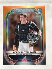Adley Rutschman 2021 Bowman Chrome Scouts Top 100 #BTP4 Refractor Orange /25 SSP