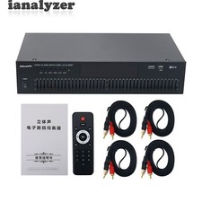 EQ666BT Dual 20-Band Stereo EQ Graphic Equalizer Black  4pcs Cables