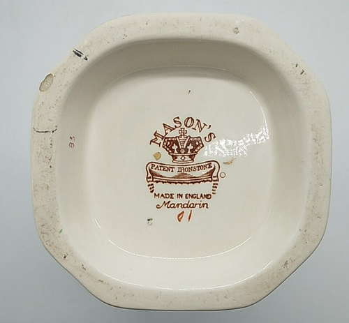 Mason's Ironstone Mandarine Blumenvase mit Blumenmuster 12 Zoll - kleiner Chip - Bild 8 von 11