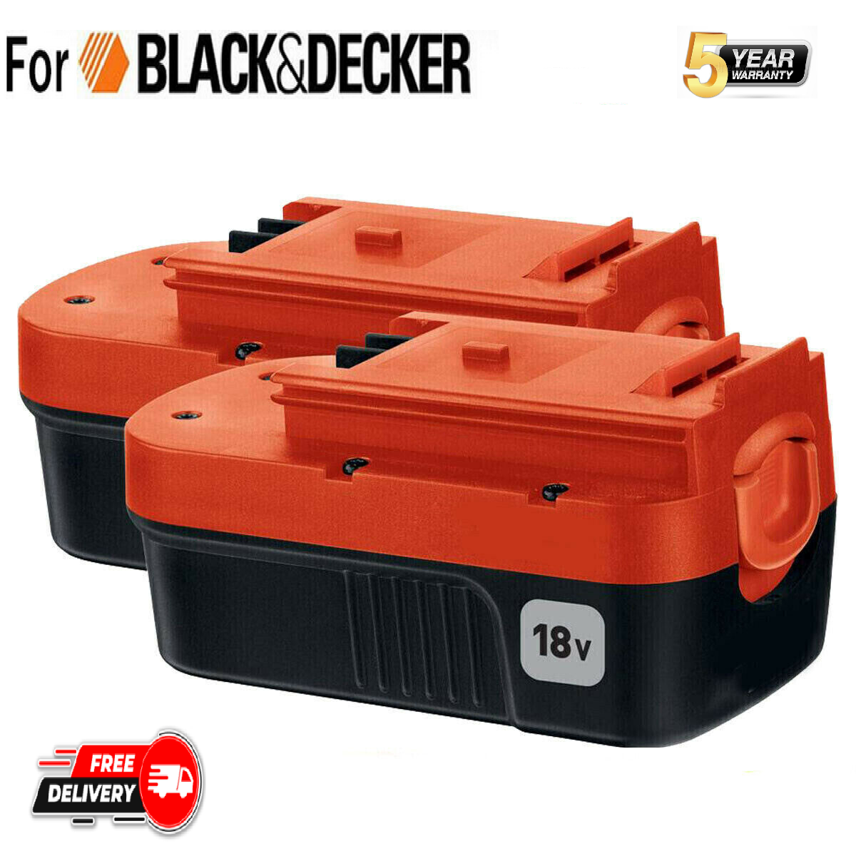2-Pack Black & Decker HPB18 18V 4.8Ah Replacement Battery 244760-00A  
