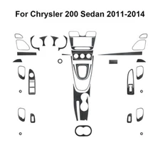 38Pcs For Chrysler 200 Sedan 2011-2014 Carbon Fiber Full Interior Kit Cover Trim