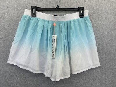 MINKPINK Women's Shorts Relaxed Blue White Ombre Size Medium Lined Flutter