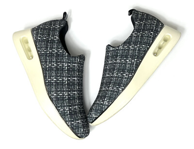 Karl Lagerfeld Slip On Camden2 Wedge Sneakers Shoes Black White Cushioned Sz 6.5