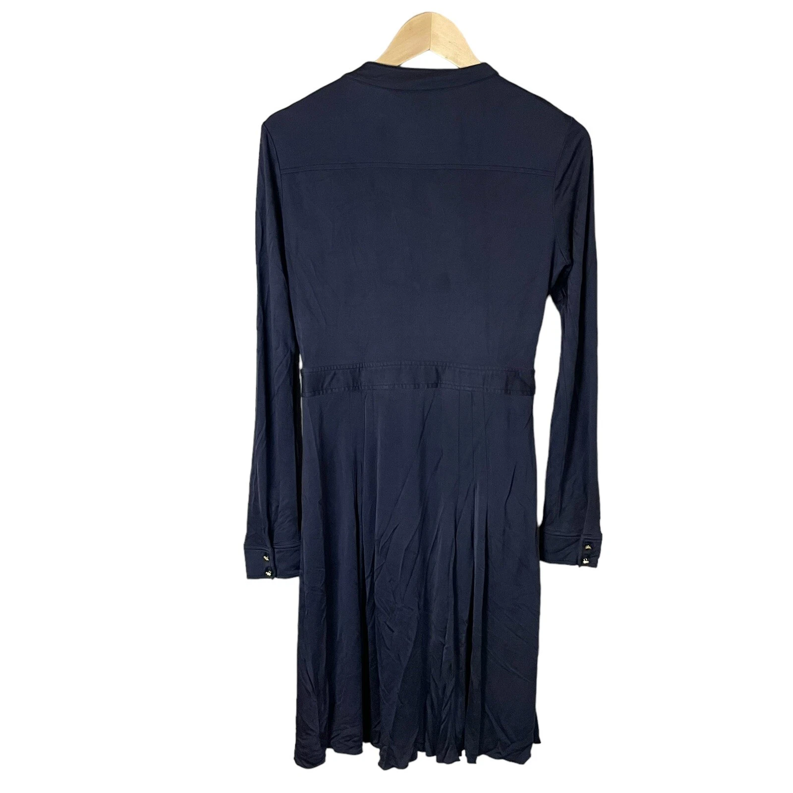 Abito midi blu navy Tory Burch seta abbottonato taglia S