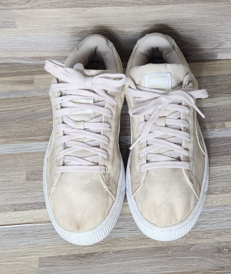 Puma Basket Classic Women Size Lace Up White Badge Sneakers Casual Shoe