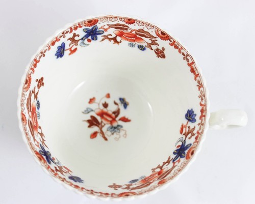 1 + CUPS ANTIQUE COPELAND SPODE CHINA BANG UP 2/4074 BLUE RUST FLORAL GADROON - Picture 2 of 10