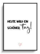 Kunstdruck A4 Minimal Schöner Tag! 2 Spruch Schwarz Weiß Wandbild Deko Zimmer