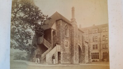 1880'S 2X LARGE ANTIQUE ALBUMEN PHOTOGRAPHS - DOVER COLLEGE & ISLE OF WIGHT