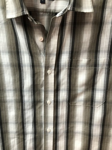 BHS Black & White Checked Short Sleeved Shirt Size Large - Picture 2 of 6