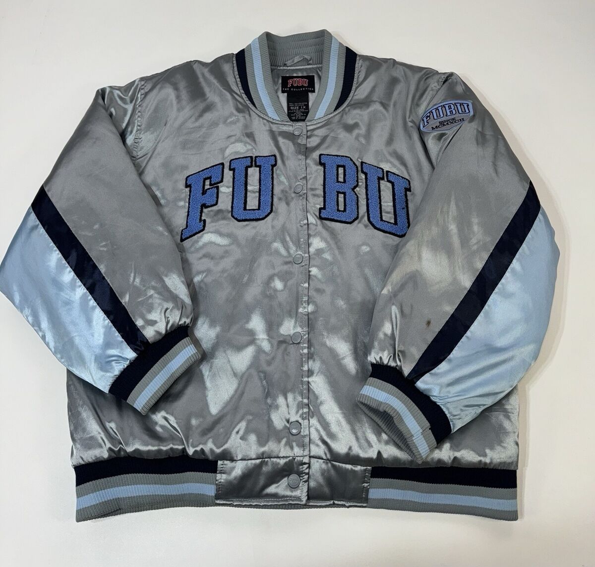 Vintage FUBU The Collection Varsity Satin Bomber Jacket Vintage FUBU The Collection Varsity Satin Bomber Jacket
