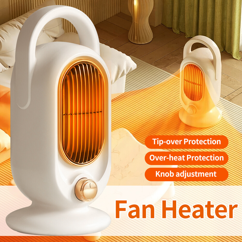 Electric Fan Heater 1200W Portable PTC Ceramic Heating Machine 2Speed Adjustable-image