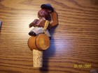 GERMAN HAND CARVED WINE CORK STOPPER. MAN TIPPING HAT  SITTING ON BEER KEG — photo 3