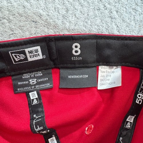 Billionaire Boys Club Hat Fitted 8 Red 59 Fifty New Era BBC Streetwear Spell Out - Picture 8 of 10