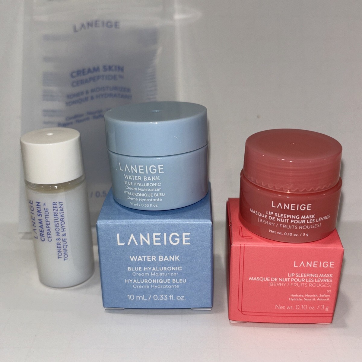 LANEIGE WATER BANK クリーム3点トナーセット Laneige Water Bank, Lip Sleeping Mask, Cream Skin Toner 3