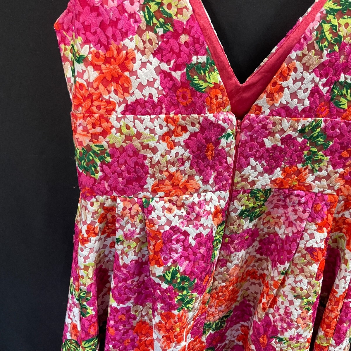 Monique Lhuillier ML Riona Embroidered Floral Dress Size 8 | eBay