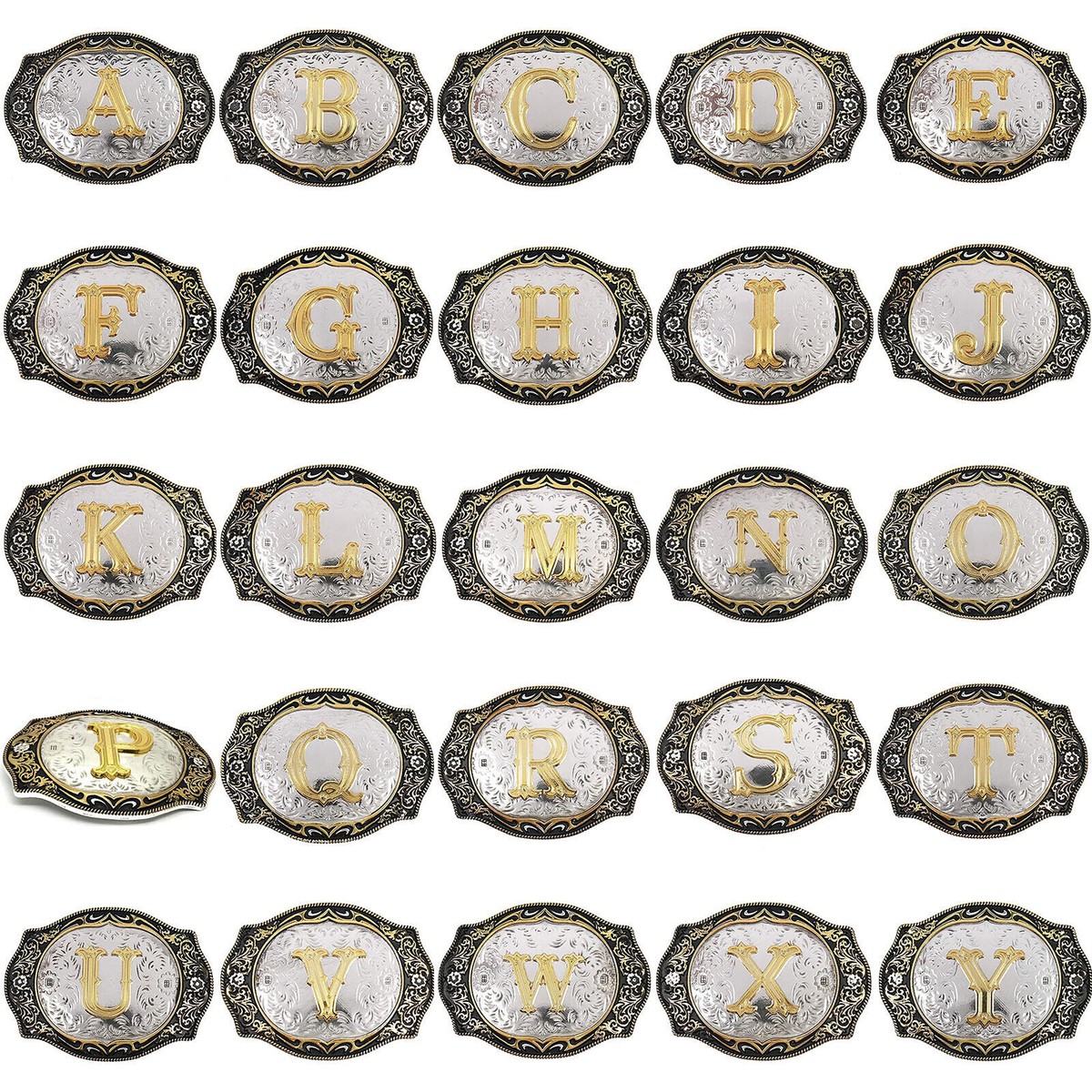 Western Belt Buckle Initial Letters A to Z Cowboy Belt  display picture 1