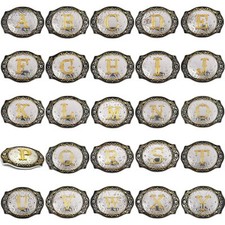 Western Belt Buckle Initial Letters A to Z Cowboy Belt Buckles for Men Women