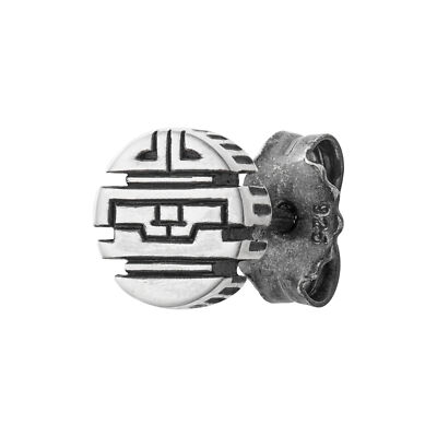 cai men Ohrstecker 925 Sterling Silber rhodiniert oxydiert Japanese Vintage NEU