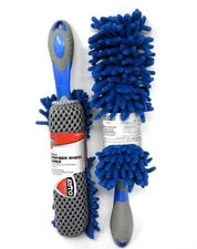 Auto Drive Bendable Microfiber 2-Sided Wheel Cleaner Brush 2pk