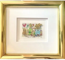 James Rizzi Lithograph 1990 Dog Eat Dog 3d Signed And Numbered