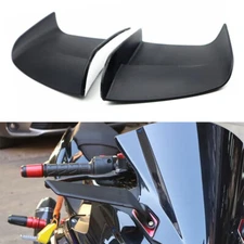 Pair Motorcycle Spoiler Front Spoiler Fixed Winglets Wing Matt Black Universal