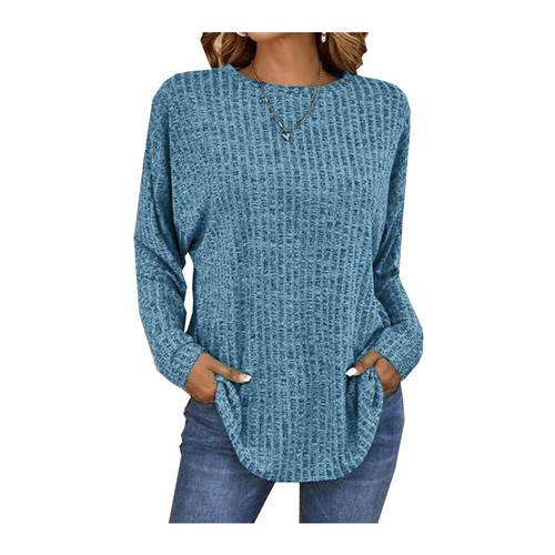 Plus Size Womens Long Sleeve Tunic Tops T Shirt Plain Baggy Casual Loose Blouse - Bild 7 von 21