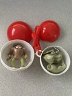 Pokémon Figure Keychains Lot Of 2 GEODUDE HITMONLEE 1999 Burger King Pokeballs