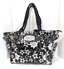 Baby Sac Signature Black  White Floral Diaper Bag