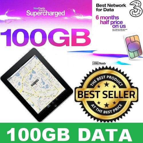100GB Data (6 Months Three Mobile broadband for Mobiles MiFi