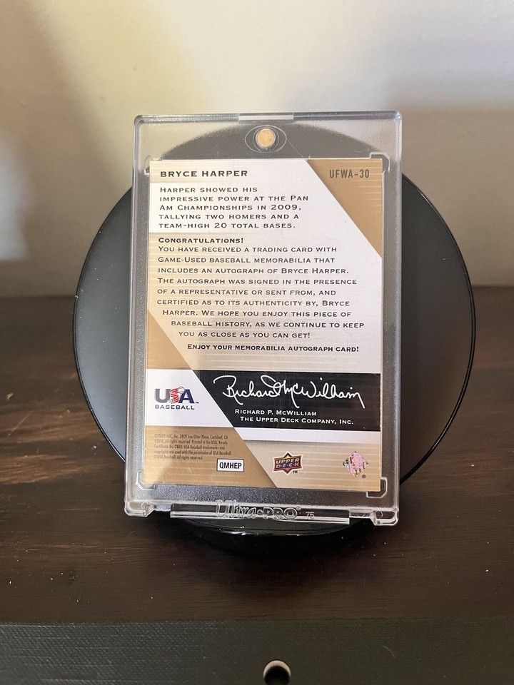2009 Upper Deck Bryce Harper Autograph Relic eBay