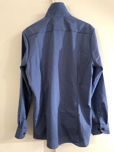 ROYAL CLASS Hombre Camisa,Talla 43 ,Azul 100% Algodón,Slim Fit,Nuevo + Regalos - Imagen 3 de 12