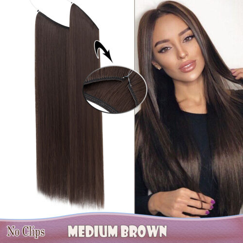 Secret Stirnband Draht Haarverlängerung Hidden Wire Haarteil Hair Extensions 24" - Bild 44 von 81