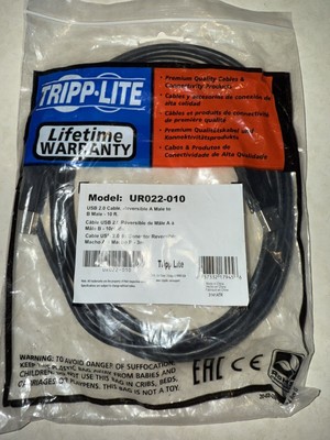 Tripp Lite 10FT USB 2.0 Reversible A Male/B Male Cable Cord UR022-010 NEW ROHS