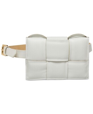 STEVE MADDEN woven women's belt bag fanny pack sling bag -White - XS/XSmall