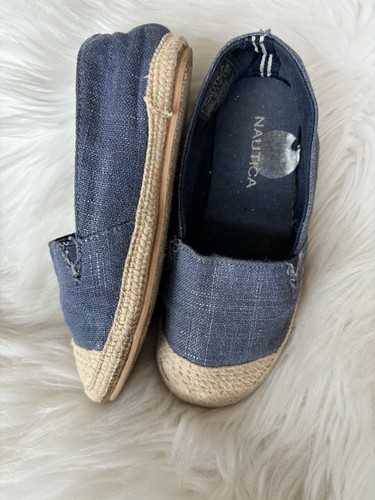 Zapatos Náutica Niño Pequeño Talla 10 Denim Azul Alpargata Planos Yute Unisex - Imagen 6 de 12