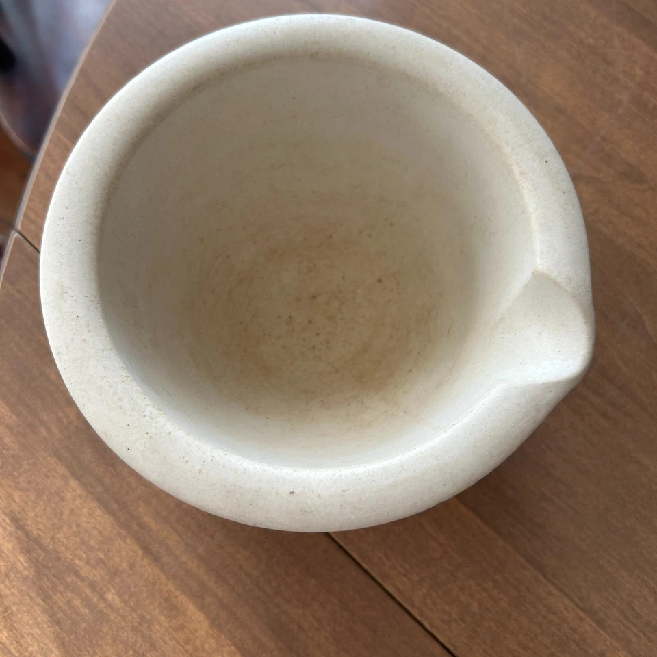 Mortero y mortero antiguos de colección S. Maw Son & Thompson Foto 3 de 4