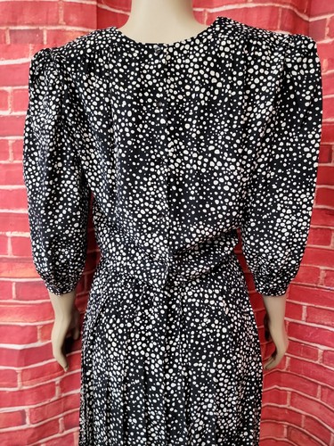 Argenti Vintage Black/white Silk Pleated Women's Dress Size 10 #C - Picture 2 of 12