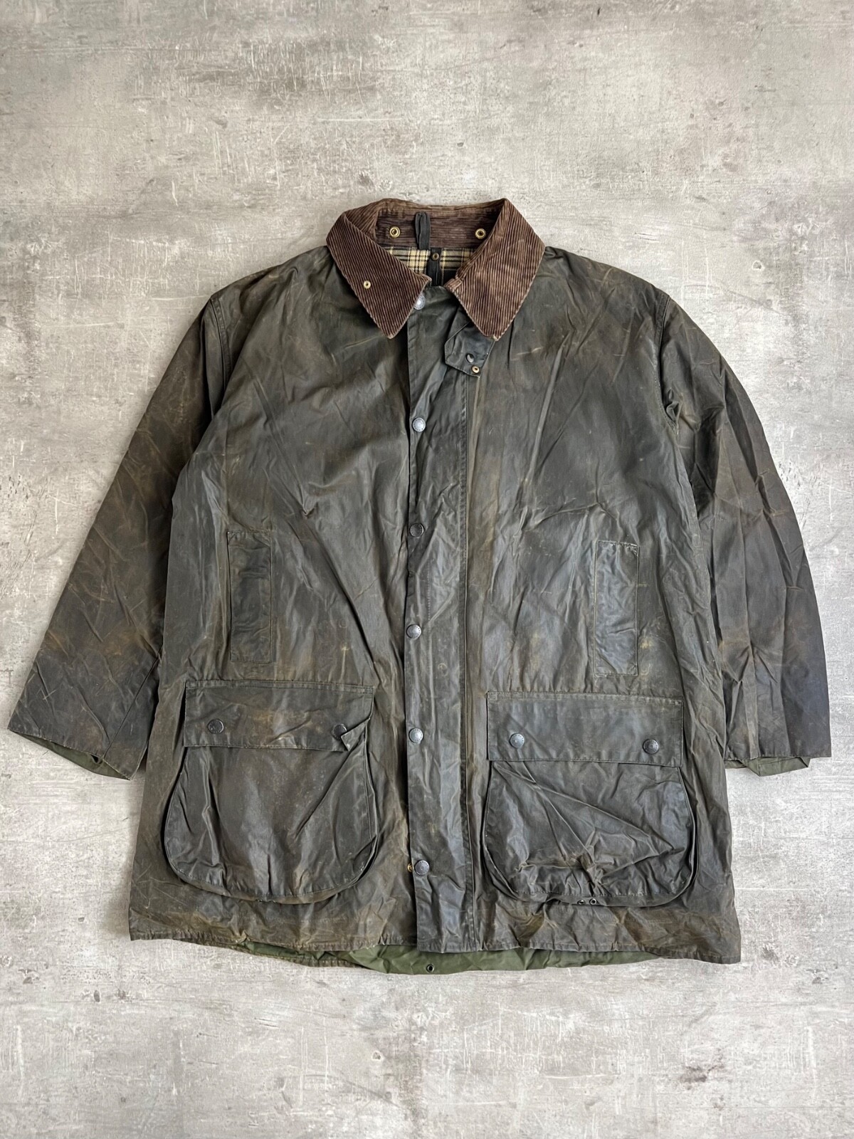 BARBOUR BORDER WAXED JACKET GREEN C50 XL XXL