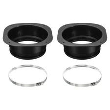 2PCS 6" Duct Connector Flange Dryer Vent Wall Plate Square to Round Clamp Black
