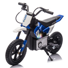 24V Kids Ride On Electric Toy Motocross Motorcycle 200W 3.11-9.32MPH 5-12 Blue