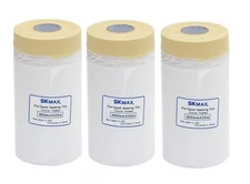 (3 ROLLS) SKmax Pre-taped 3/4" Masking Tape with 3 Ft Drop Down Film By 27YDS