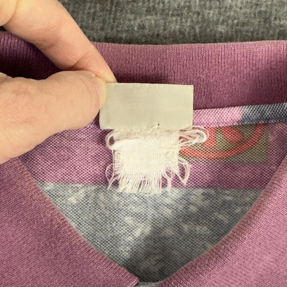 Винтажная мужская рубашка-поло Sergio Tacchini средний размер фиолетовая Aztec PGA West Golf 90-е - Изображение 4 из 4