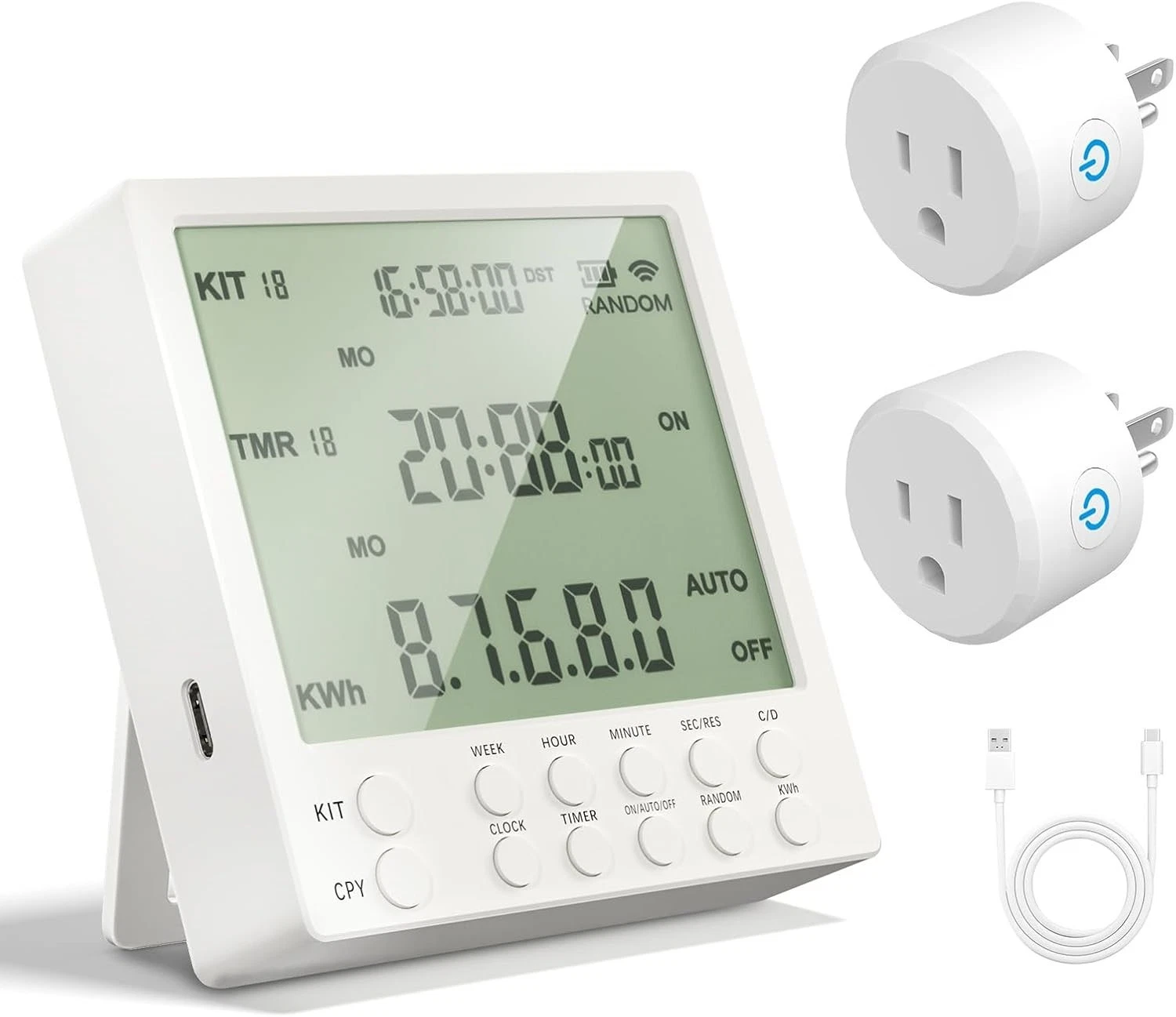 Wireless Digital Timer Outlet Expandable Up to 19 Outlets, Programmable Timer