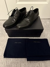 PRADA Men’s Saffiano Leather Lace Up Shoes Size: 8.5 (9.5US)
