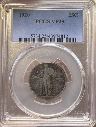 PCGS 1920 Standing Liberty Quarter 25C VF25