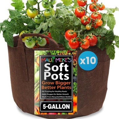 Best Root Pouch (5 Gallon)(10 Pack)(11''w x 10.25''H) Garden Grow Bag Container...
