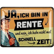 Retro Blechschild Ruhestand, Geschenk zum Renteneintritt M&auml;nner, Rentner 15x20cm