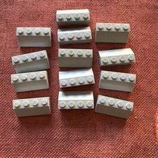 LEGO 3037 2x4, 45 Sloped Brick, Light Bluish Gray- Lot of 13
