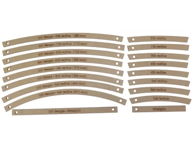 COMMODORE STUDIO Track Laying Templates - 8 various radius + straight OO Gauge tool guide plywood