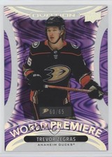 2021-22 Upper Deck Ovation World Premiere Purple 60/65 Trevor Zegras #WP-31 jg2